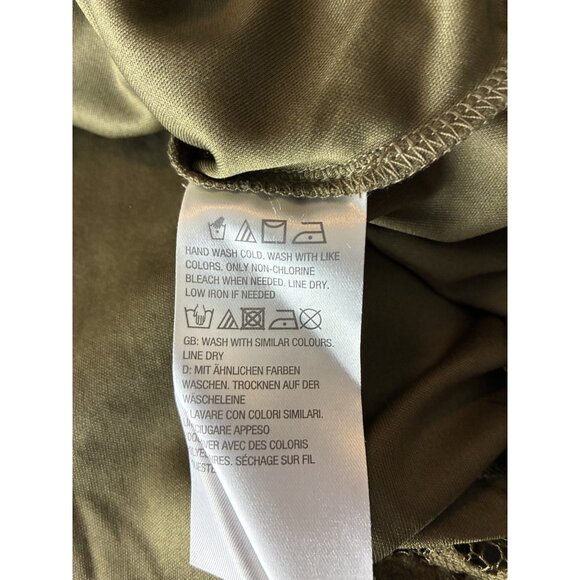 Isaac Mizrahi Live Womens Dress SP Olive Green Sleeveless Crochet Midi Boho - Picture 7 of 7